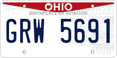 OH license plate GRW5691