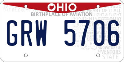 OH license plate GRW5706