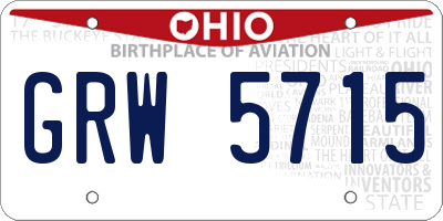 OH license plate GRW5715