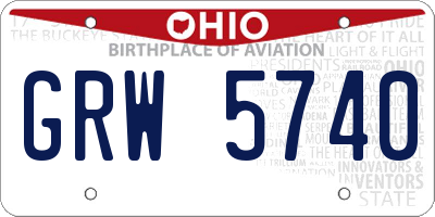 OH license plate GRW5740