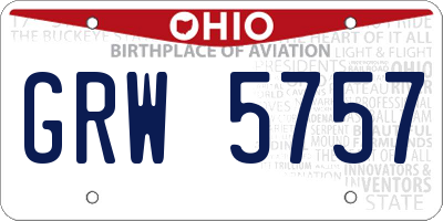 OH license plate GRW5757