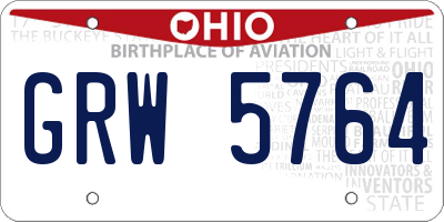 OH license plate GRW5764