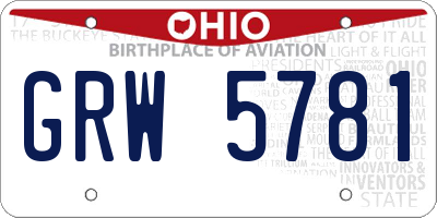 OH license plate GRW5781