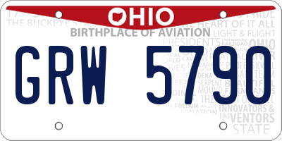 OH license plate GRW5790