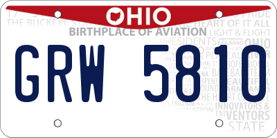 OH license plate GRW5810