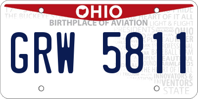 OH license plate GRW5811