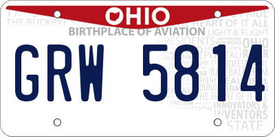 OH license plate GRW5814