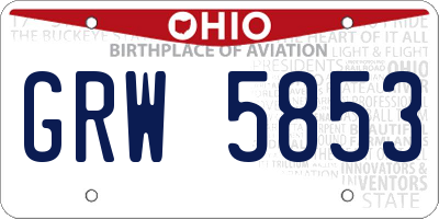OH license plate GRW5853