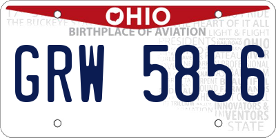 OH license plate GRW5856