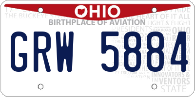 OH license plate GRW5884