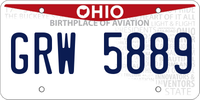 OH license plate GRW5889
