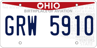 OH license plate GRW5910