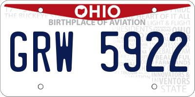 OH license plate GRW5922