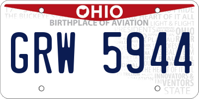 OH license plate GRW5944
