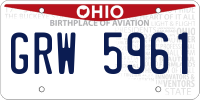 OH license plate GRW5961