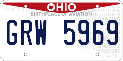 OH license plate GRW5969