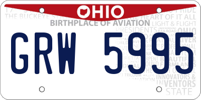 OH license plate GRW5995