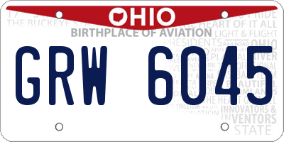 OH license plate GRW6045