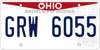 OH license plate GRW6055