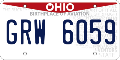OH license plate GRW6059