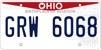 OH license plate GRW6068
