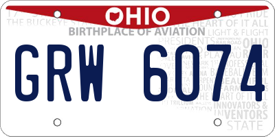 OH license plate GRW6074