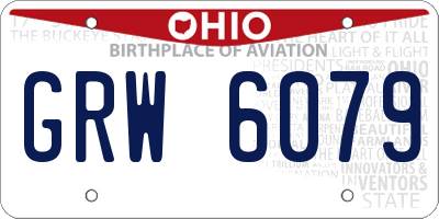 OH license plate GRW6079