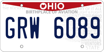 OH license plate GRW6089