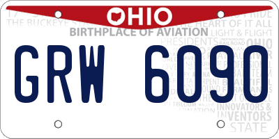 OH license plate GRW6090