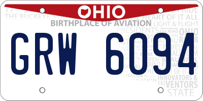 OH license plate GRW6094
