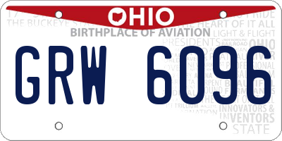 OH license plate GRW6096