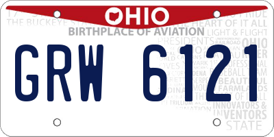 OH license plate GRW6121