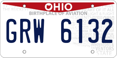 OH license plate GRW6132