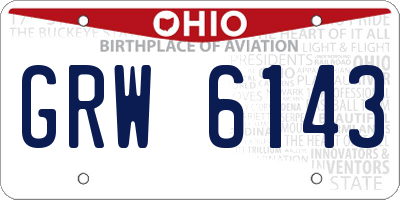 OH license plate GRW6143