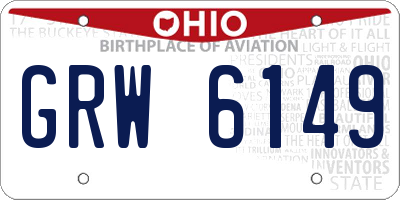 OH license plate GRW6149