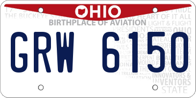 OH license plate GRW6150
