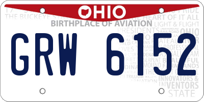 OH license plate GRW6152