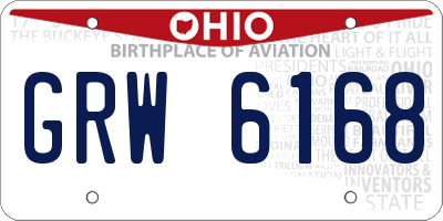 OH license plate GRW6168