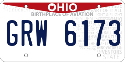 OH license plate GRW6173