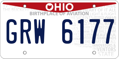 OH license plate GRW6177