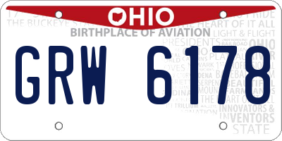 OH license plate GRW6178