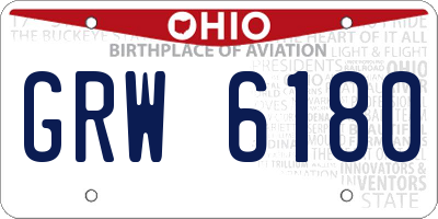 OH license plate GRW6180