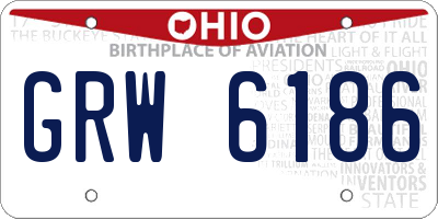 OH license plate GRW6186