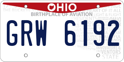 OH license plate GRW6192
