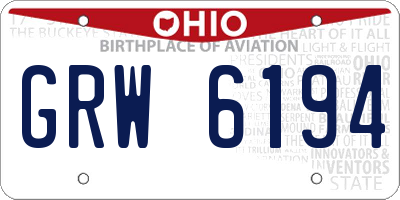 OH license plate GRW6194