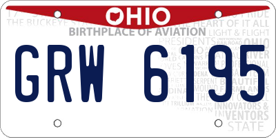 OH license plate GRW6195