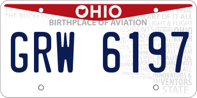 OH license plate GRW6197