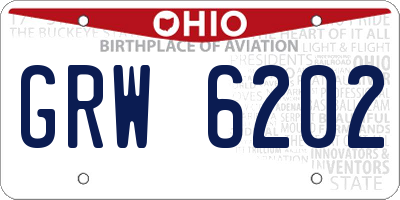 OH license plate GRW6202