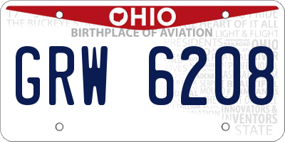 OH license plate GRW6208