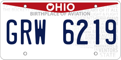 OH license plate GRW6219